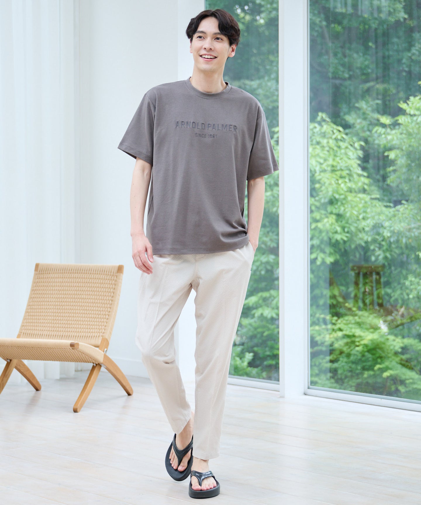 Arnold Palmer 【TIME SALE】【汗染み防止】シェア エンボスプリントTシャツ